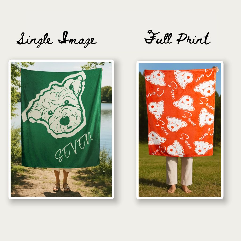 Custom Pet Line Art Blanket