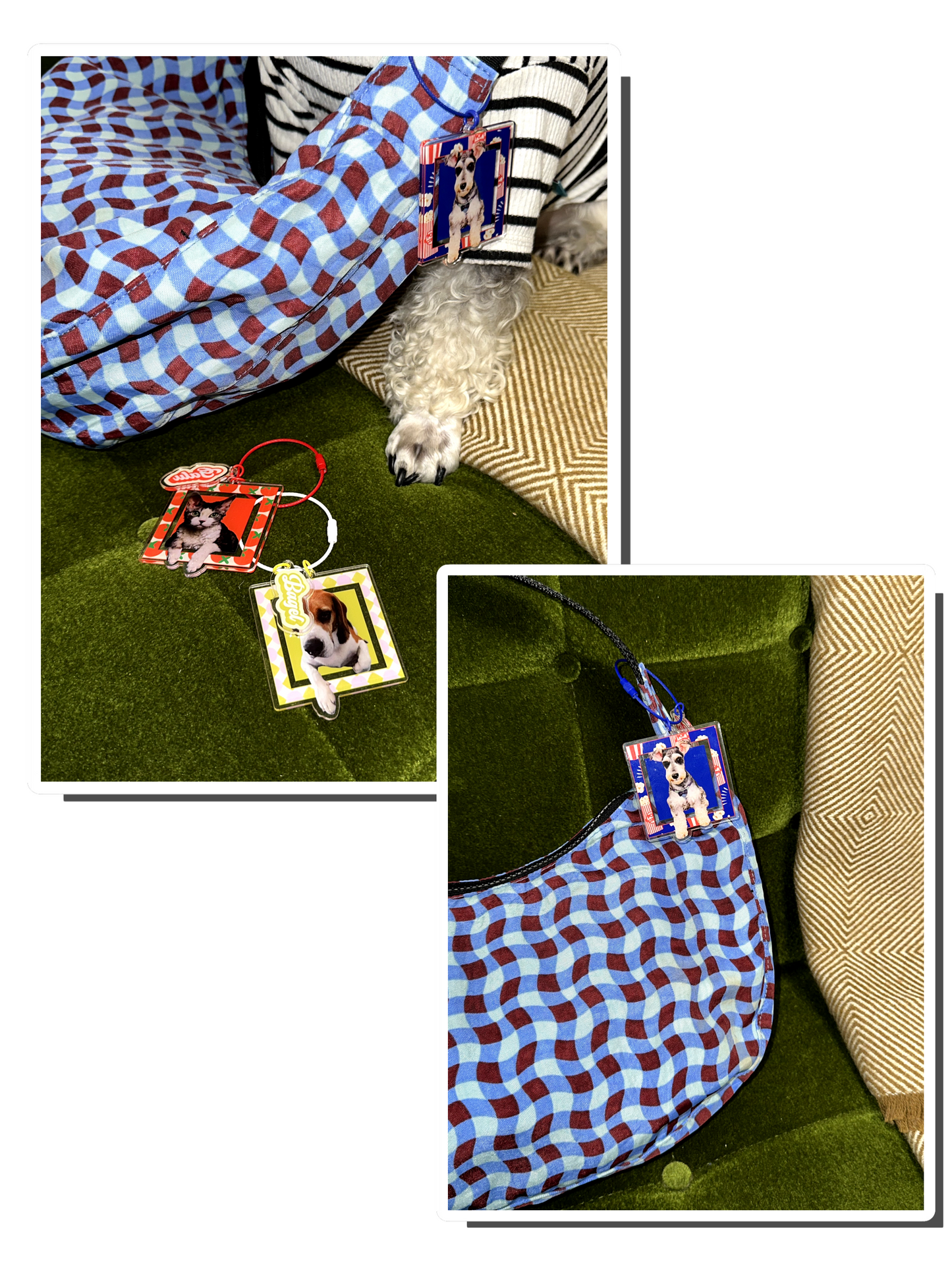 Custom Pet Keychain with Photo & Name | Personalized Square Acrylic Pet Portrait Keyring | Cute Gift for Dog or Cat Lovers