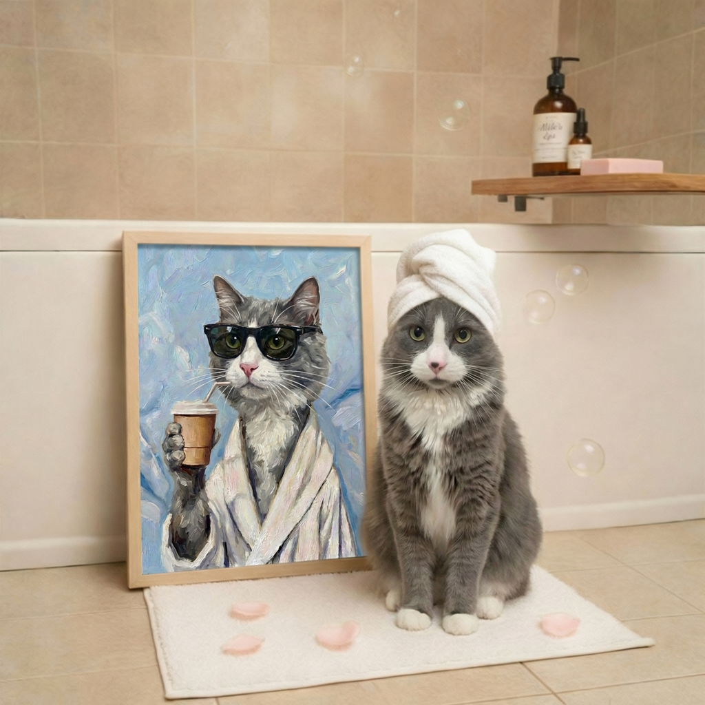 The "Lazy Morning" Series: Custom Impressionist Pet Oil Portrait