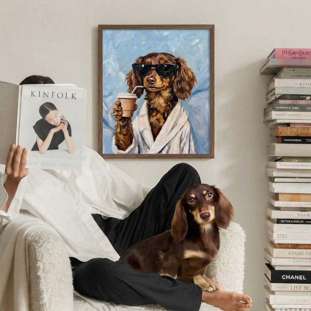 The "Lazy Morning" Series: Custom Impressionist Pet Oil Portrait