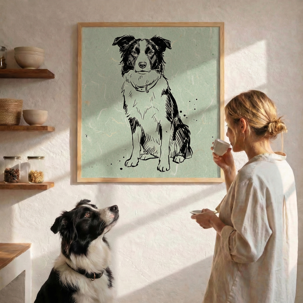 Custom Minimalist Ink Sketch Pet Portrait