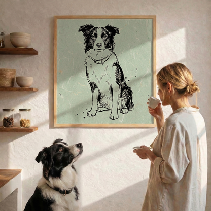 Custom Minimalist Ink Sketch Pet Portrait
