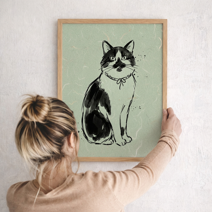Custom Minimalist Ink Sketch Pet Portrait