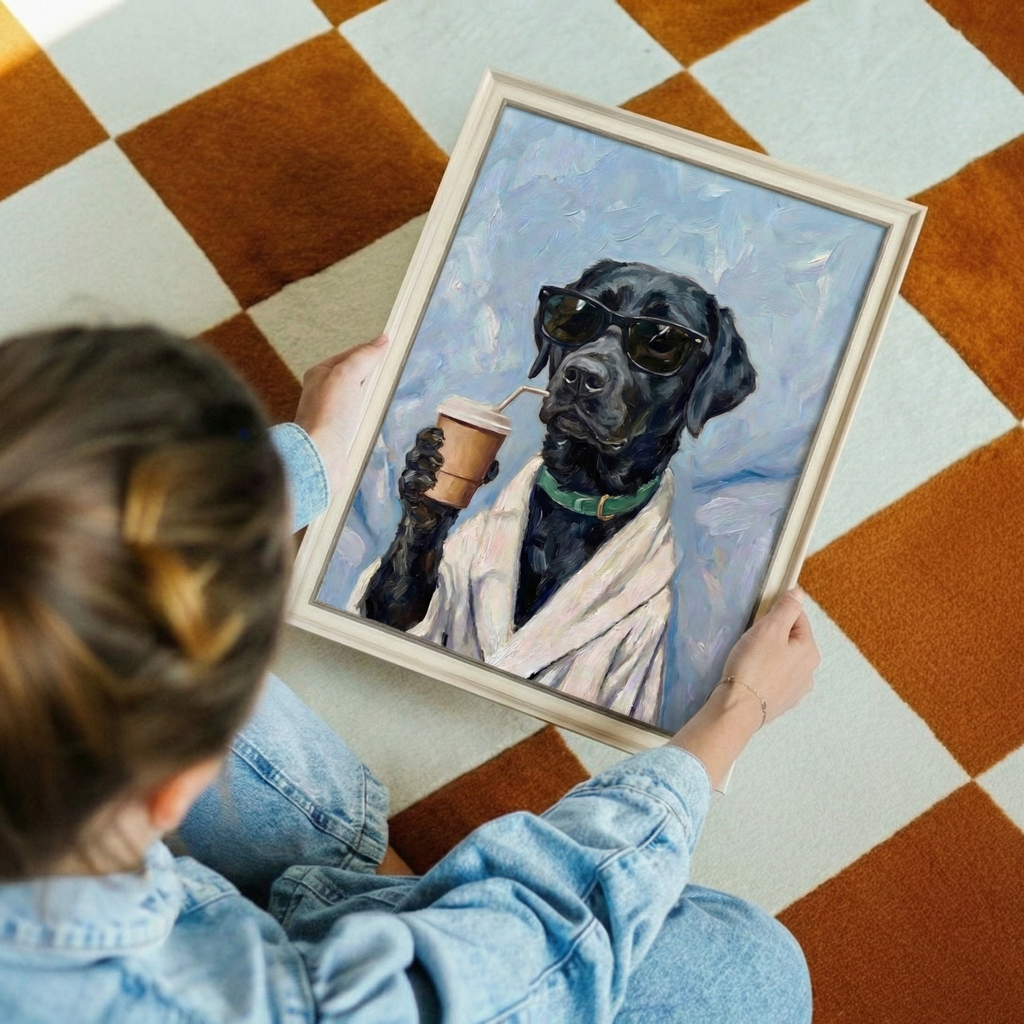 The "Lazy Morning" Series: Custom Impressionist Pet Oil Portrait