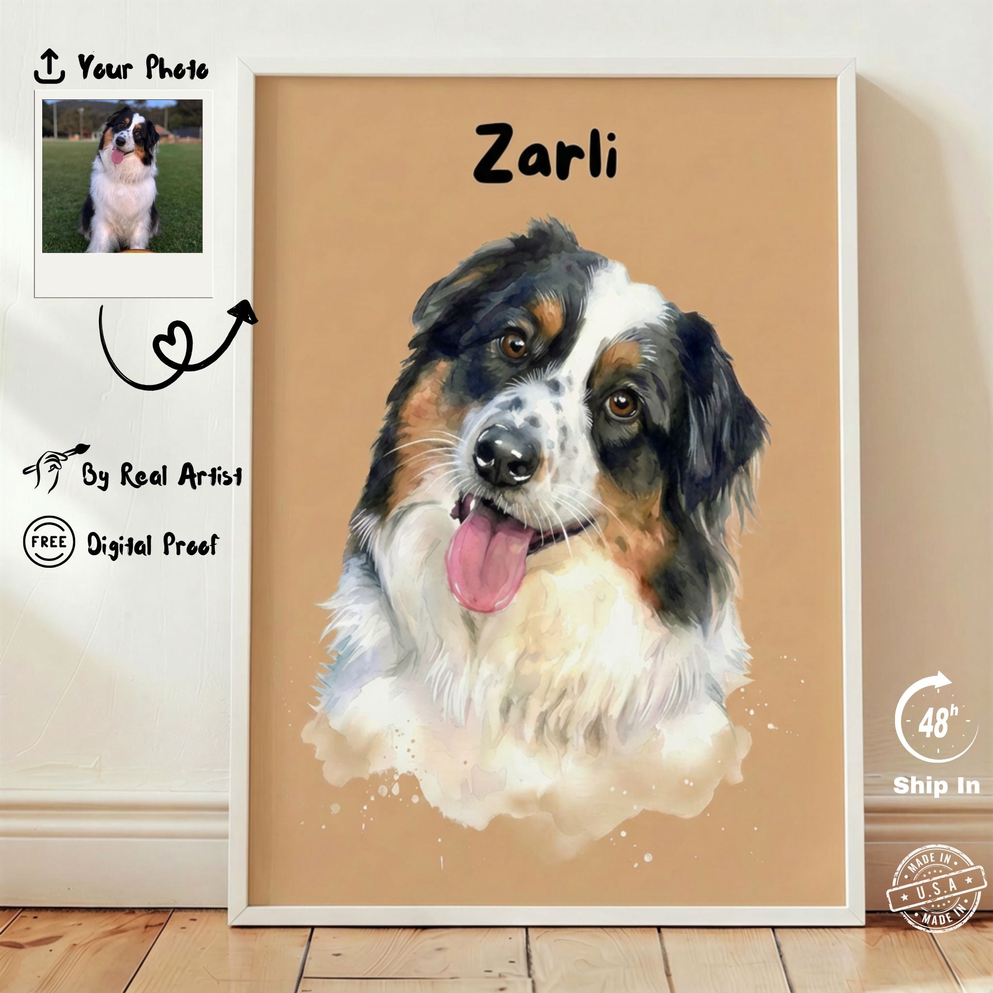 Custom Pet Watercolor Portrait