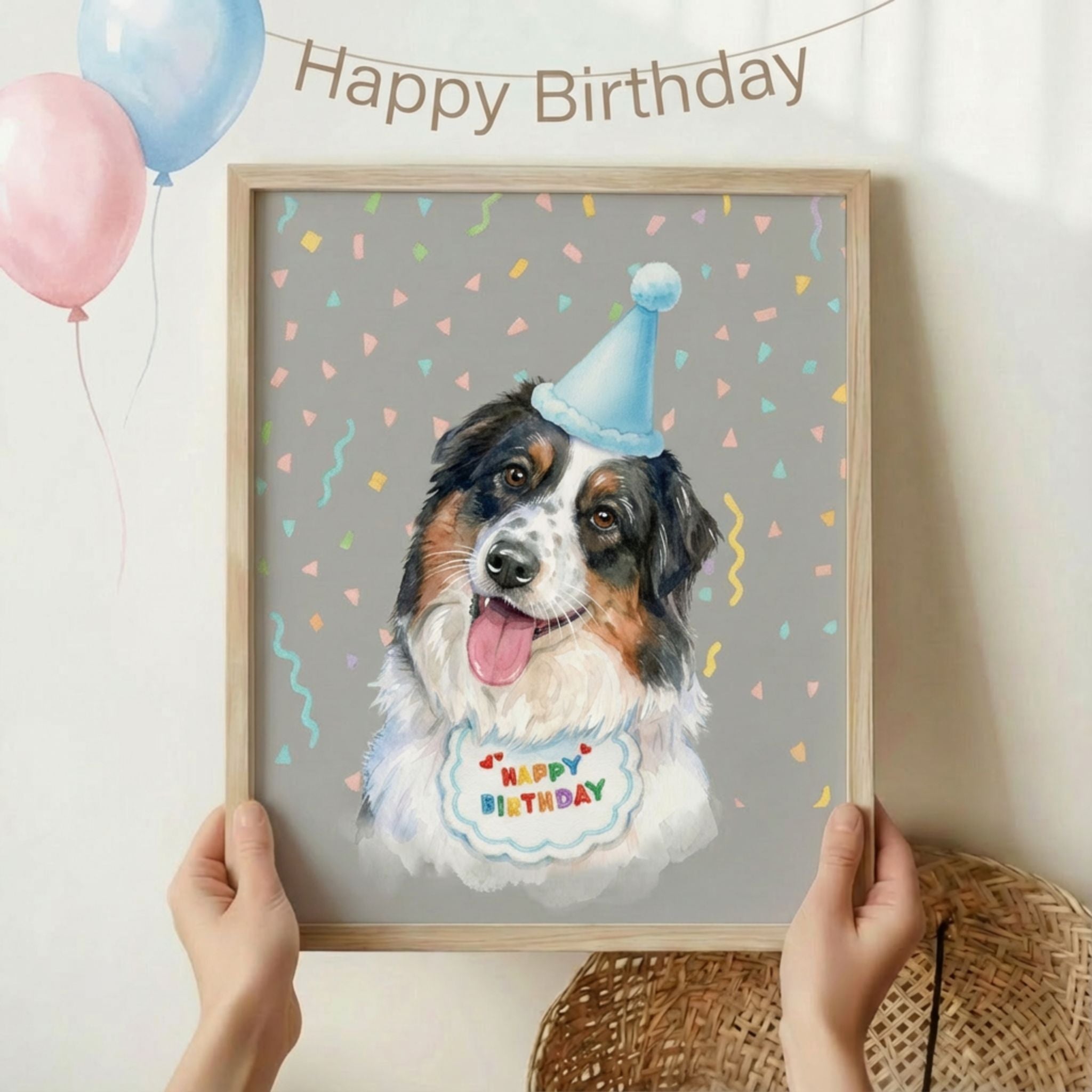 Custom Pet Birthday Portrait