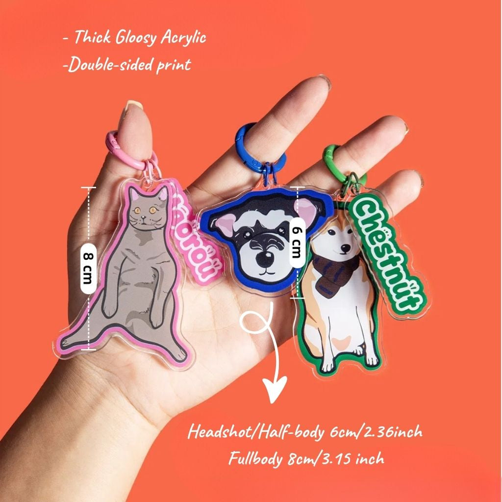 Custom Pet Shape Acrylic Keychain