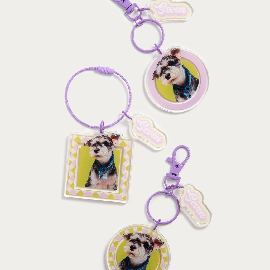 Custom Square Acrylic Pet Keychain