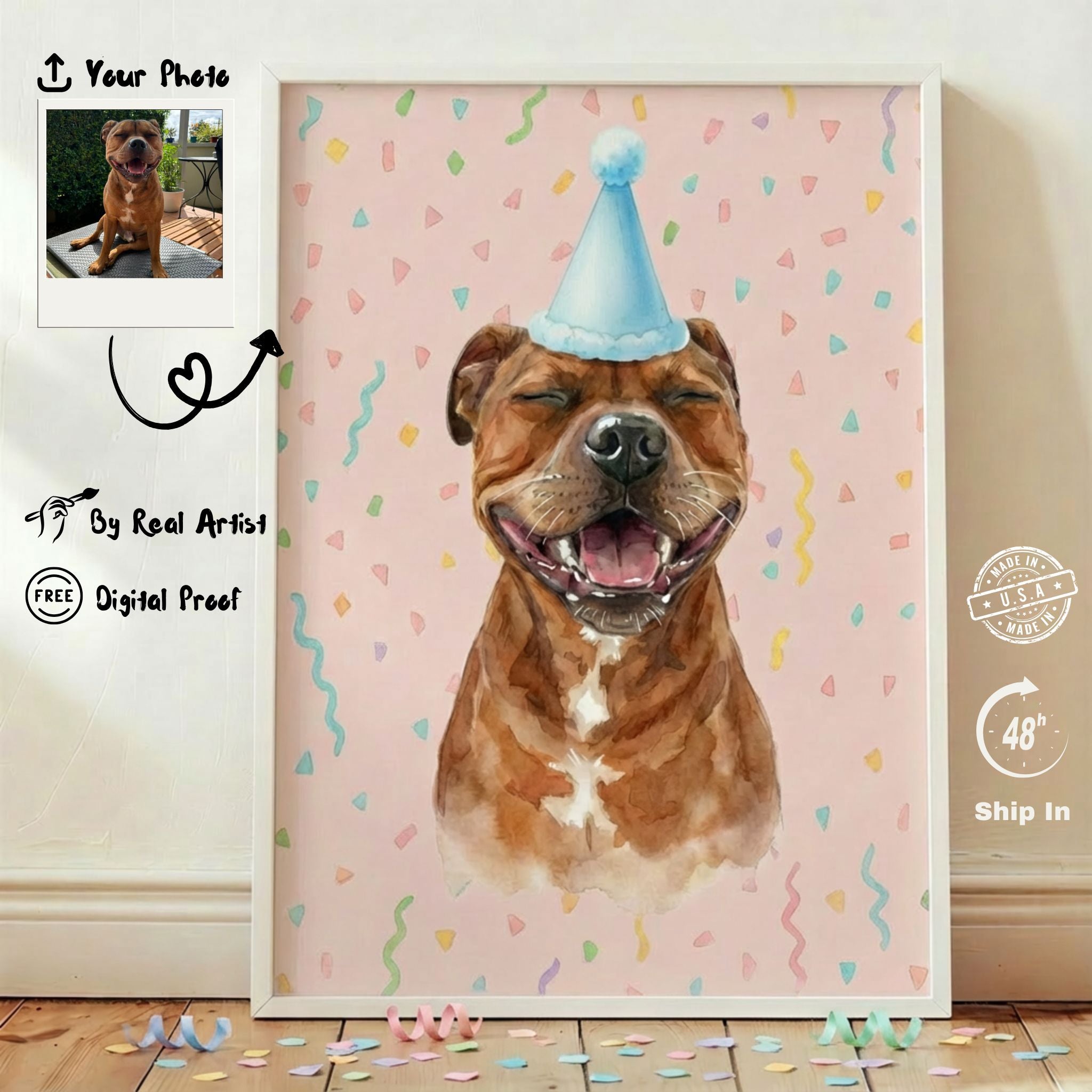 Custom Pet Birthday Portrait