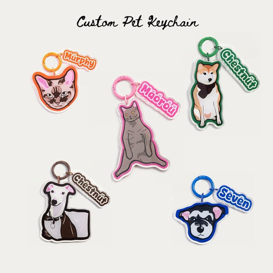 Custom Pet Shape Acrylic Keychain