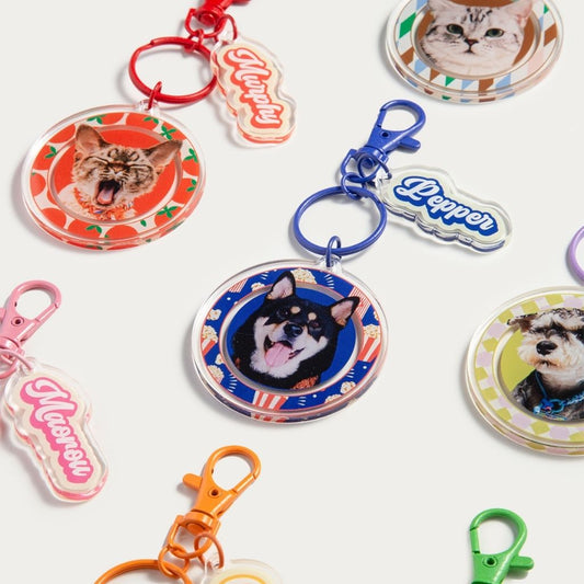 Custom Round Pet Photo Keychain