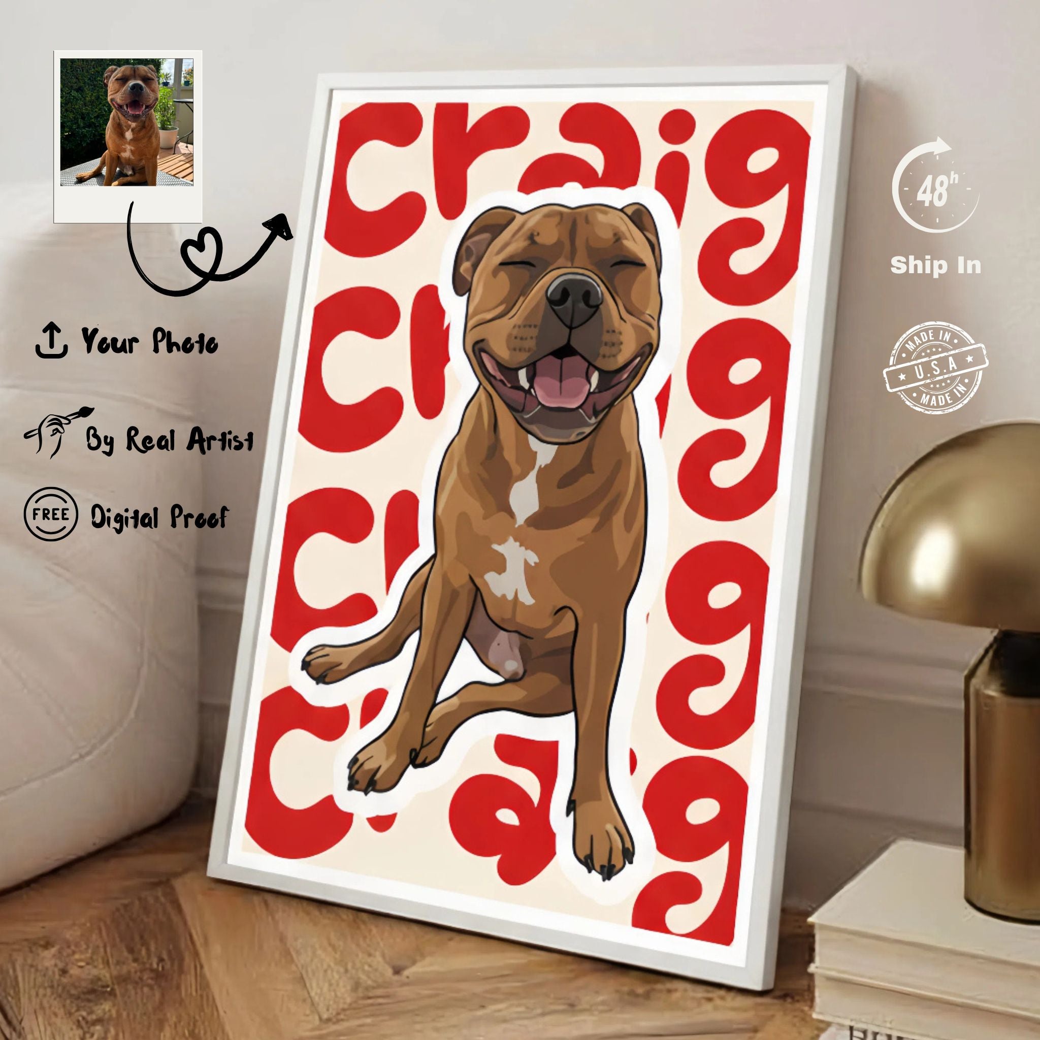 Custom Pet Name Portrait