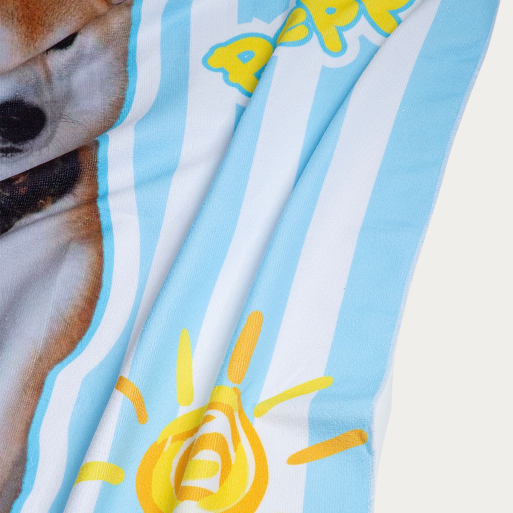 Custom Pet Beach Towel with Striped Background