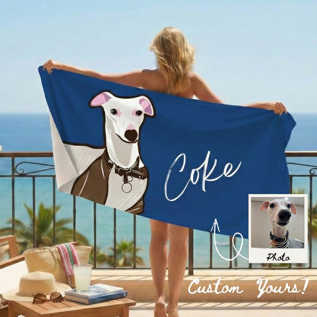 Custom Pet Graphic Beach Towel