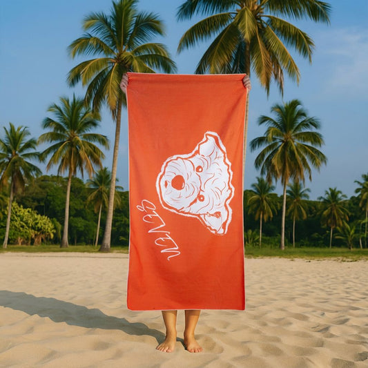Custom Pet Line Art Beach Towel