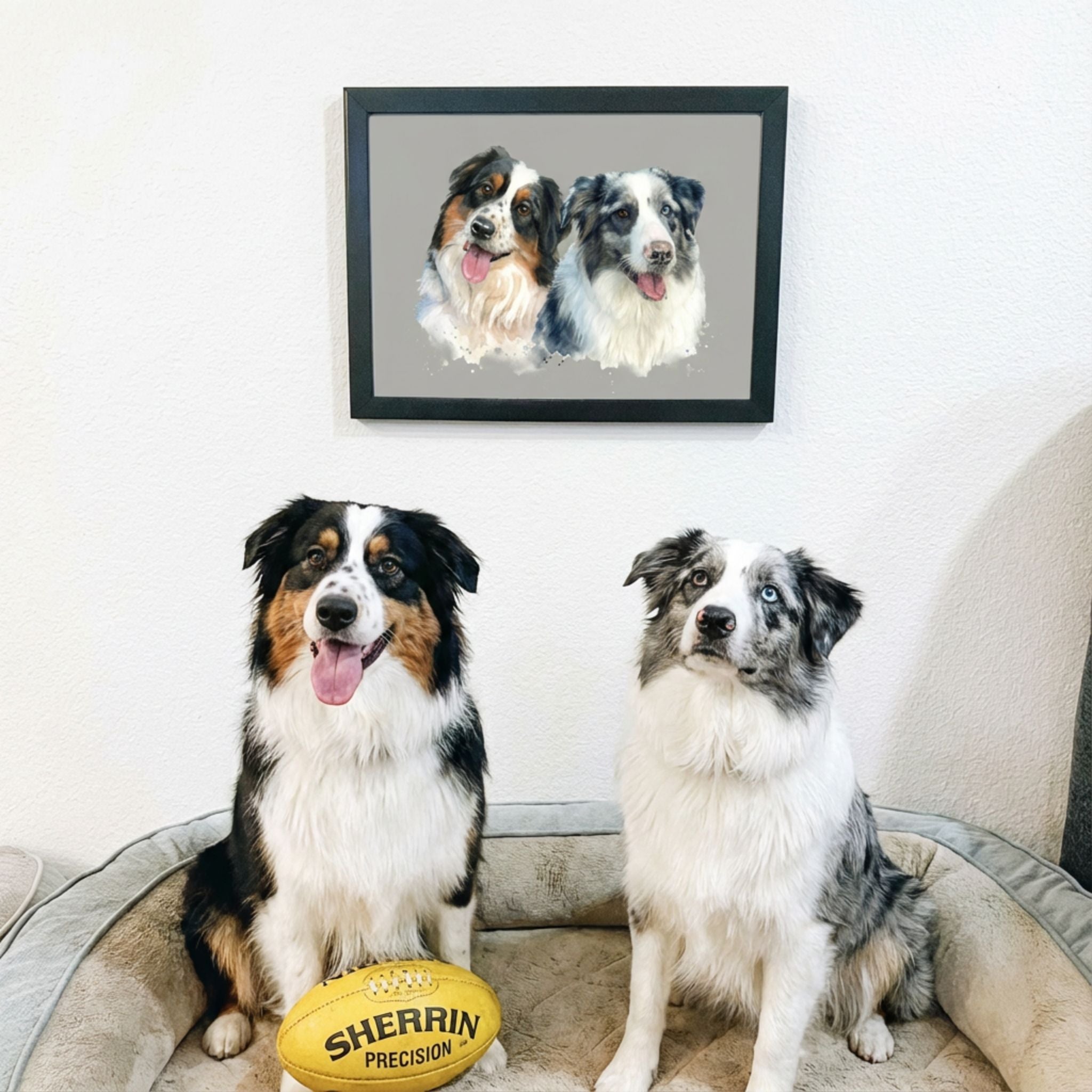 Custom Pet Watercolor Portrait: Multiple Pets (2, 3, or 4)