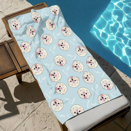 Custom Pet Graphic Beach Towel