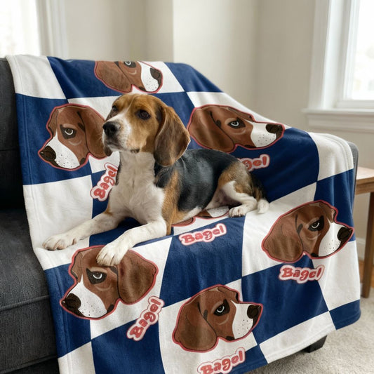 Custom Checkered Pet Blanket