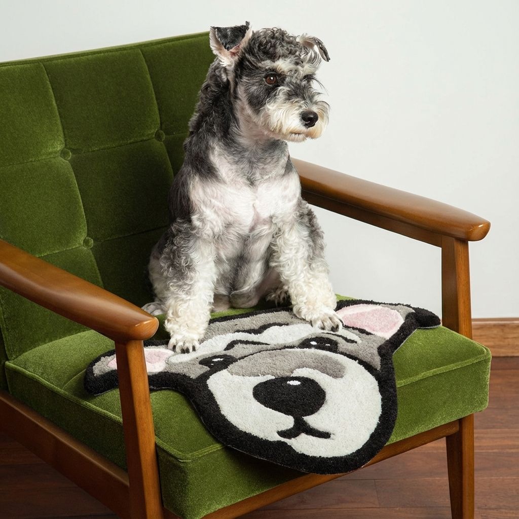 Custom Pet Shaped Tufted Rug with Name