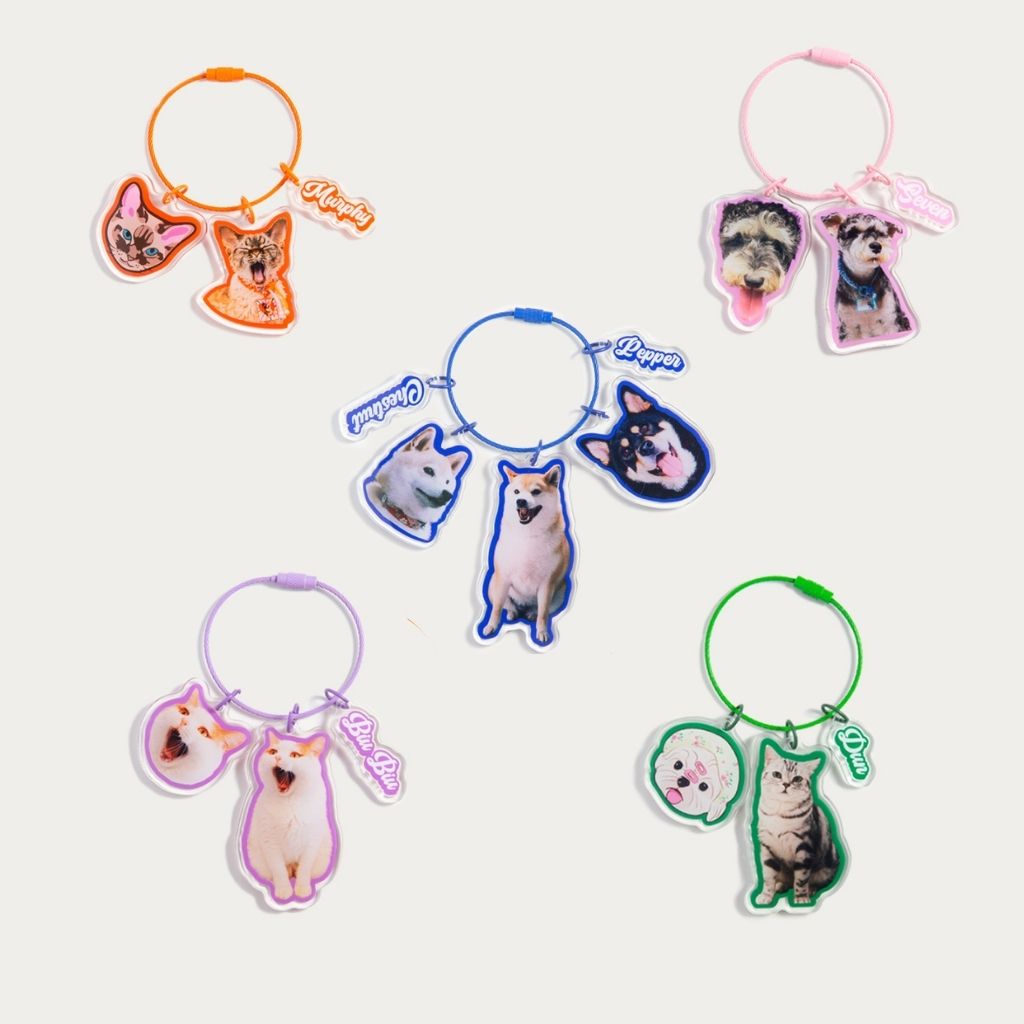 Custom Multi-Charm Pet Keychain