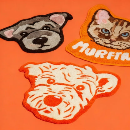 Custom Pet Shaped Tufted Rug with Name