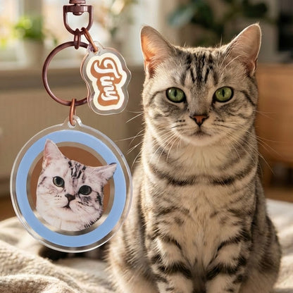 Custom Round Pet Photo Keychain
