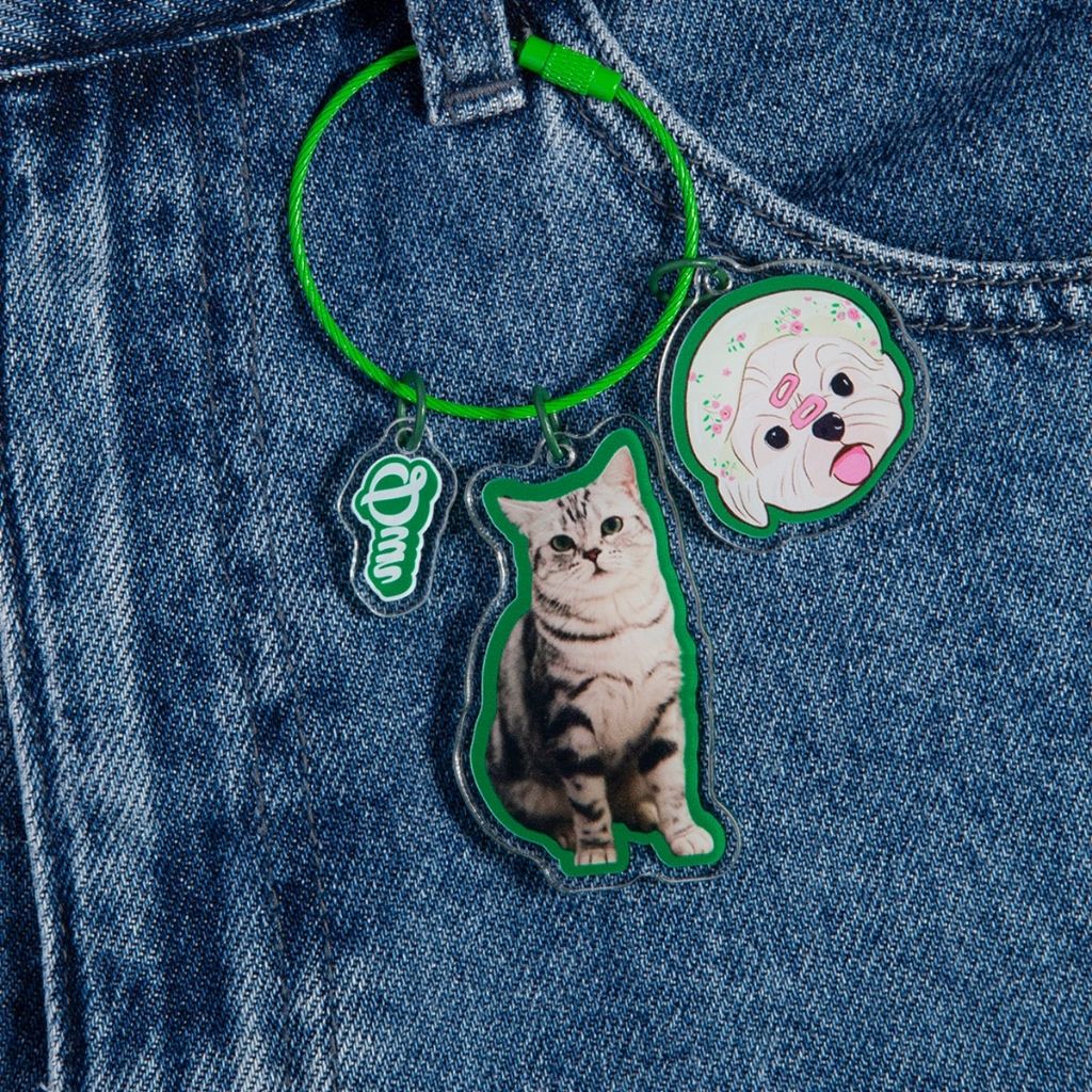 Custom Multi-Charm Pet Keychain