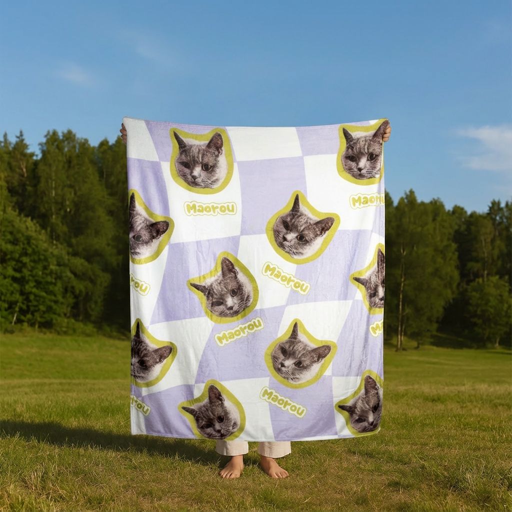 Custom Checkered Pet Blanket