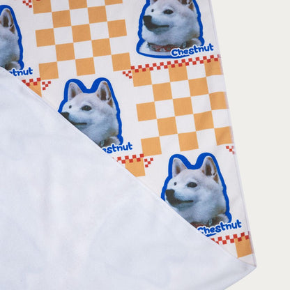 Custom Pet Beach Towel with Checkered Background