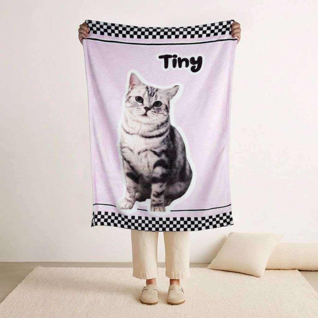Custom Checkered Pet Blanket