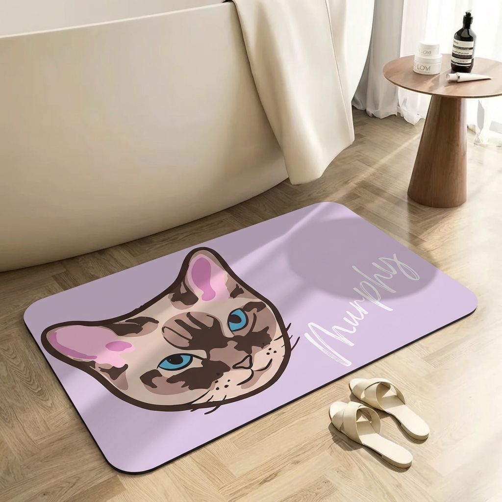 Custom Pet Graphic Diatomite Bath Mat