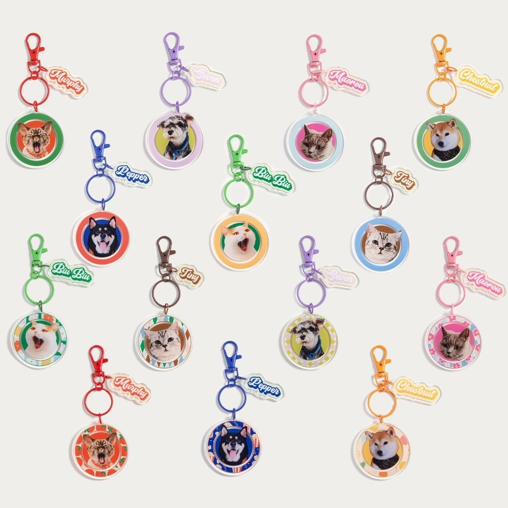Custom Round Pet Photo Keychain