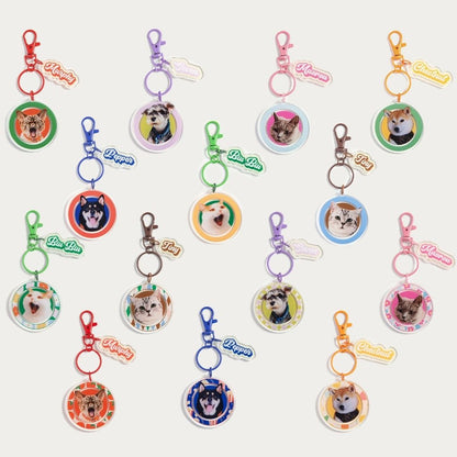 Custom Round Pet Photo Keychain