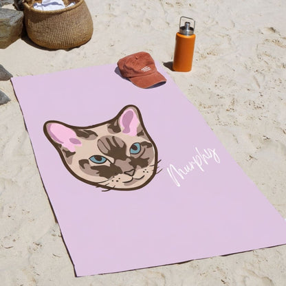 Custom Pet Graphic Beach Towel