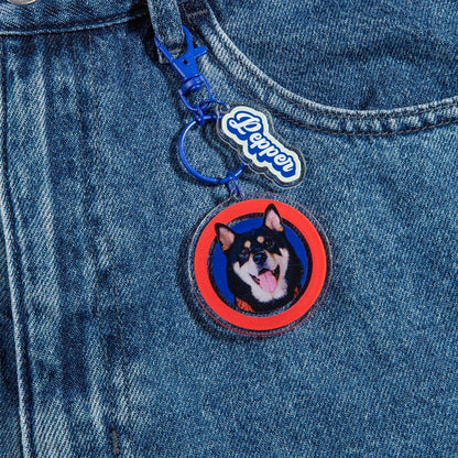 Custom Round Pet Photo Keychain