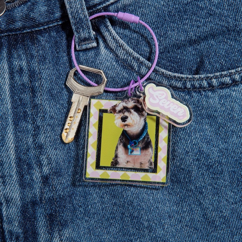 Custom Square Acrylic Pet Keychain