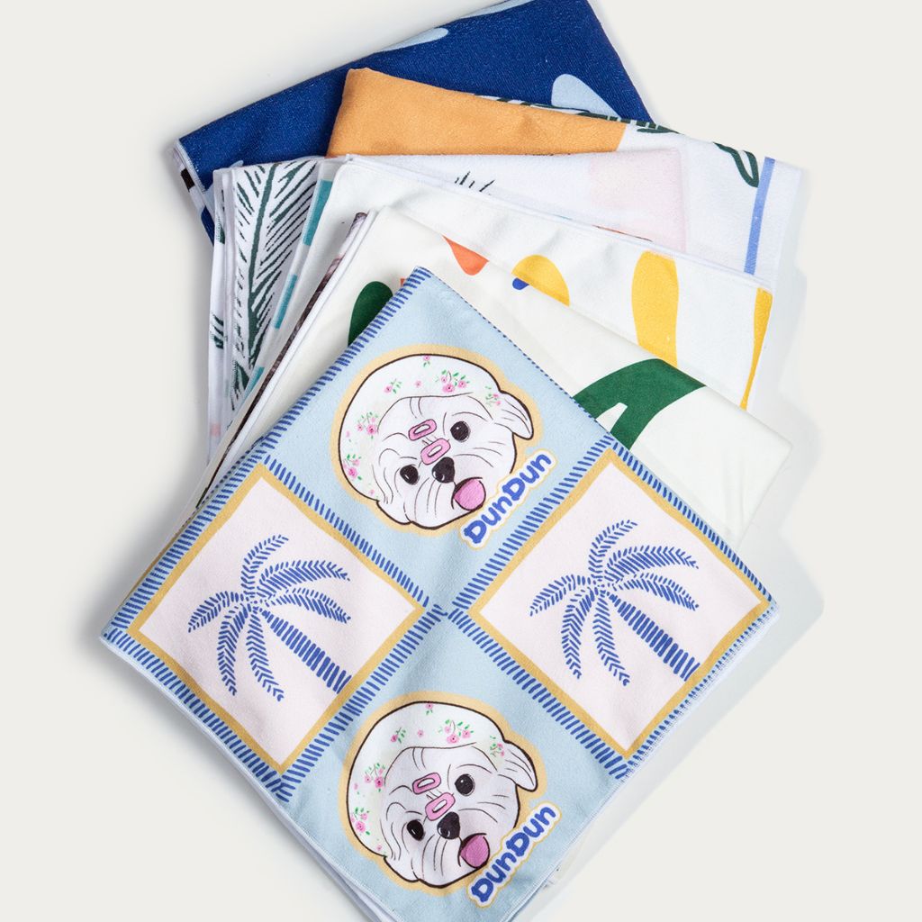 Custom Pet Beach Towel with Beach Scene Background