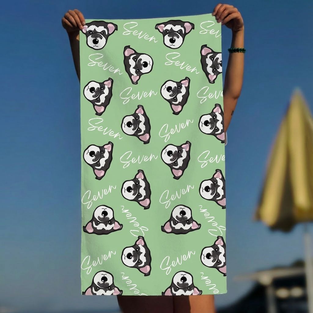 Custom Pet Graphic Beach Towel