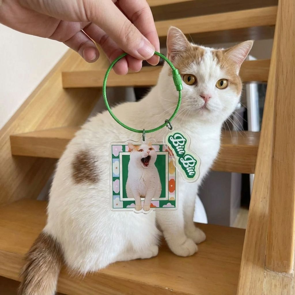 Custom Square Acrylic Pet Keychain