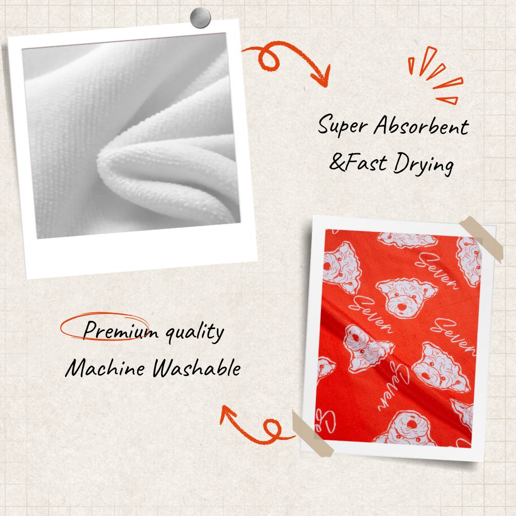 Custom Pet Beach Towel with Striped Background