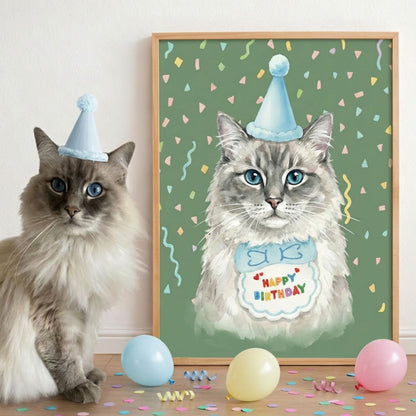 Custom Pet Birthday Portrait