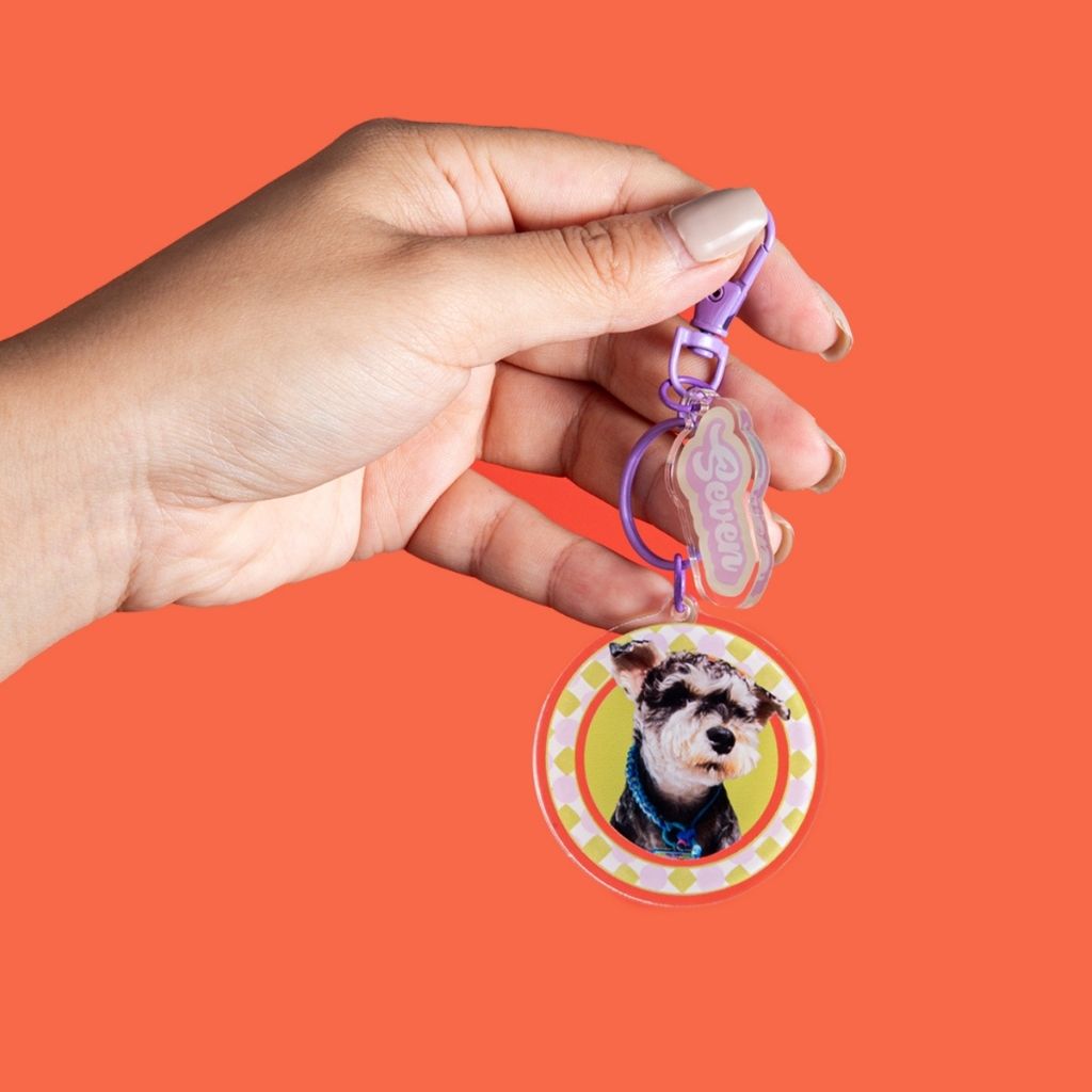 Custom Round Pet Photo Keychain