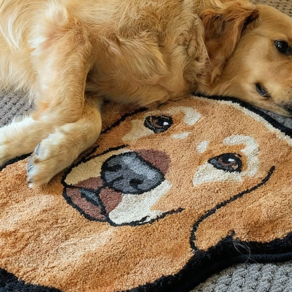 Custom Pet Shaped Tufted Rug with Name