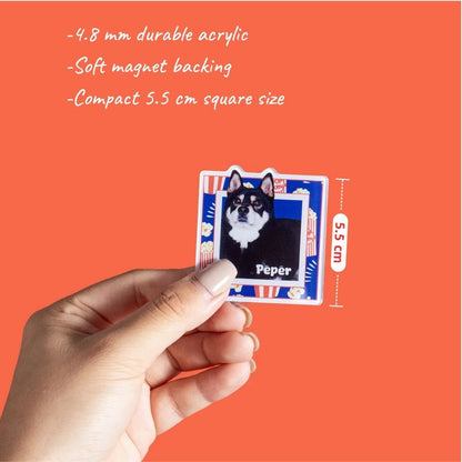 Custom Square Pet Fridge Magnet