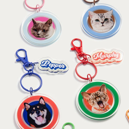 Custom Round Pet Photo Keychain