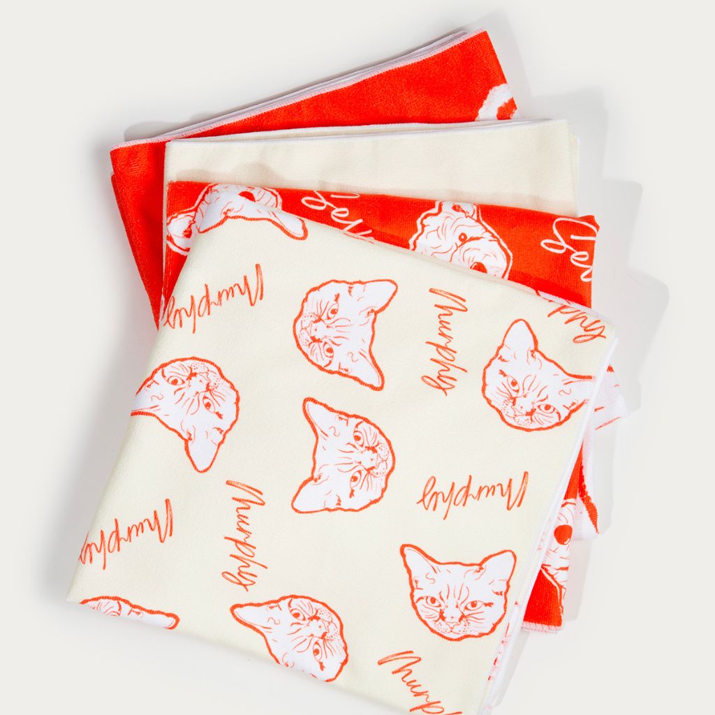 Custom Pet Line Art Beach Towel