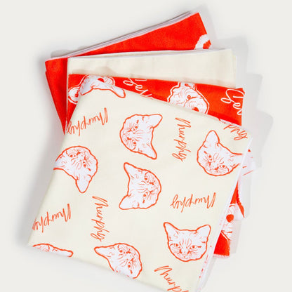Custom Pet Line Art Beach Towel