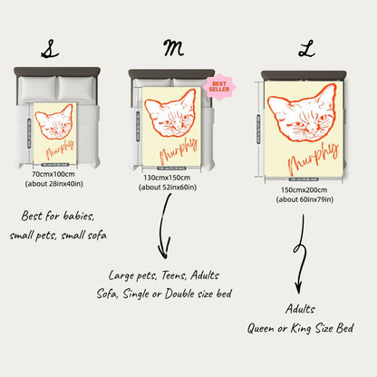 Custom Pet Line Art Blanket