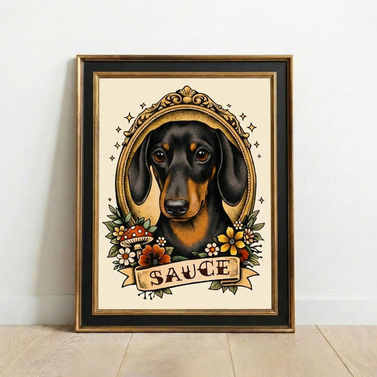 Custom Old School Pet Portrait in Traditional Tattoo Style