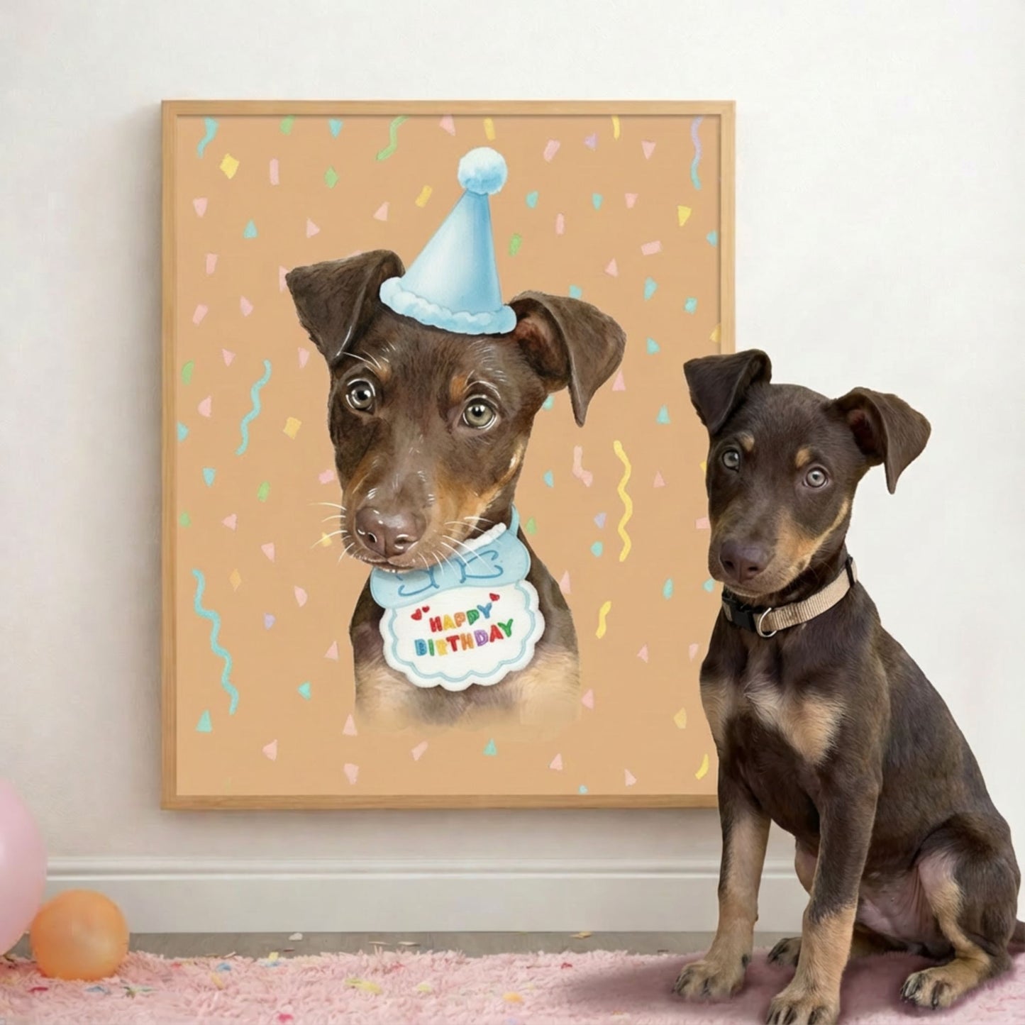 Custom Pet Birthday Portrait